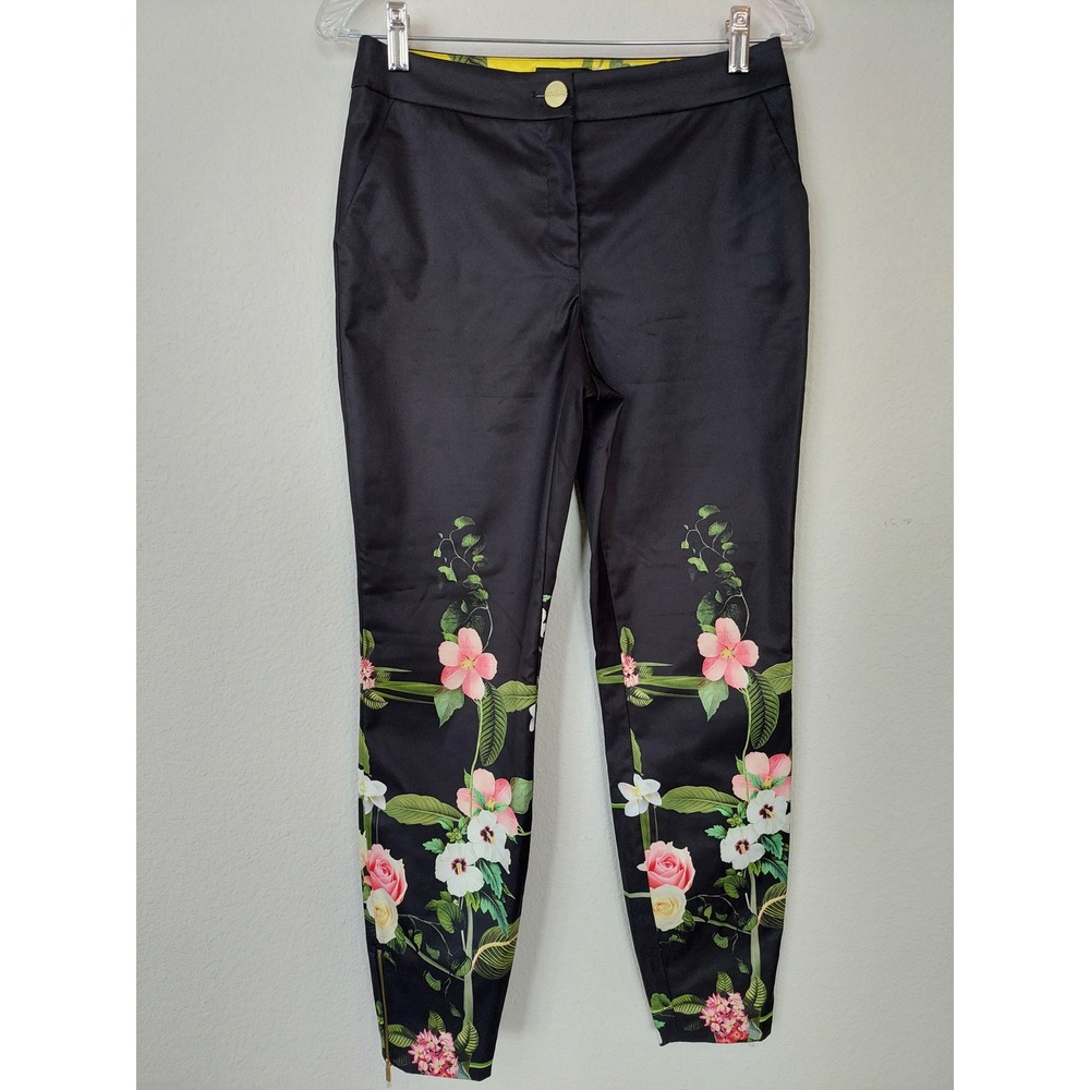 Ted Baker Hadas Secret Trellis Ankle Zip Trousers Pants Size 1 US 4 - Picture 2 of 12